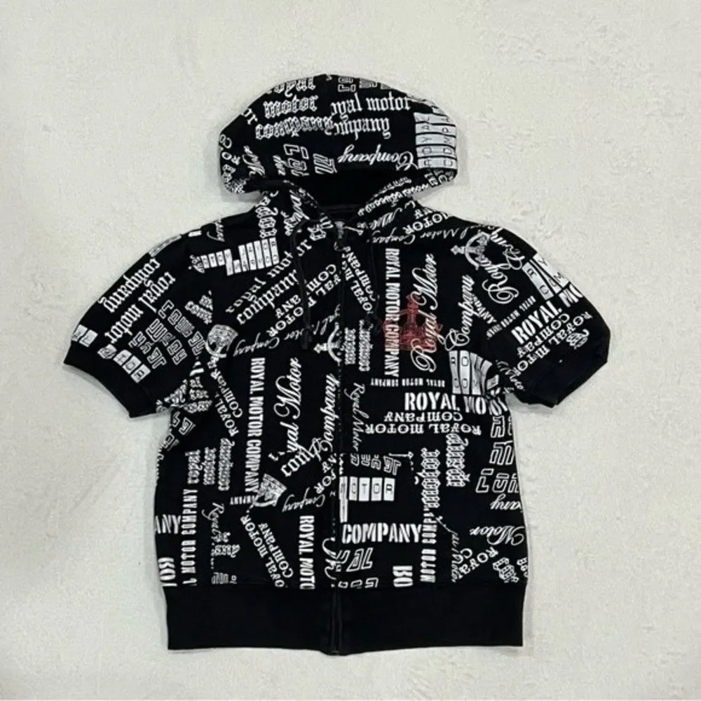 Feathers Royal Motor Company Short Sleeve Full Zip Hoodie Medium - Picture 4 of 16